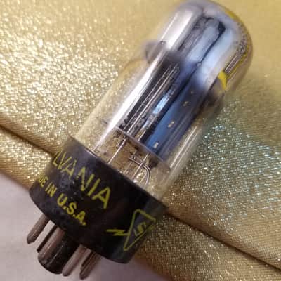 Sylvania 0% perfect Matched Pair (2) 6SN7GTB tNOS AT1000 TESTED Vacuum Tubes T9 Tall glass Chrome top angled T plate dual triode 1956-1957 image 13