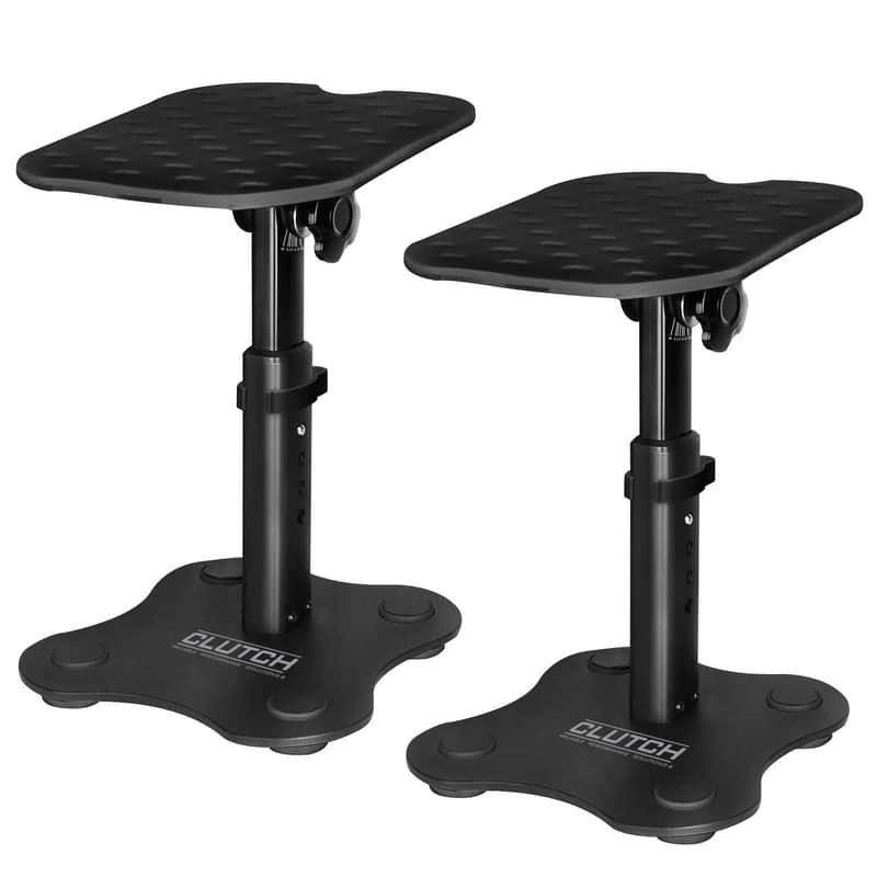 Adjustable Height Desktop Studio Monitor Speaker Stands Pair Heavy Duty Desk Mount Stands for Monitor Speakers image 1