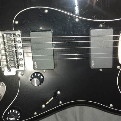 Black Fender HH Stratocaster with EMG humbuckers image 4