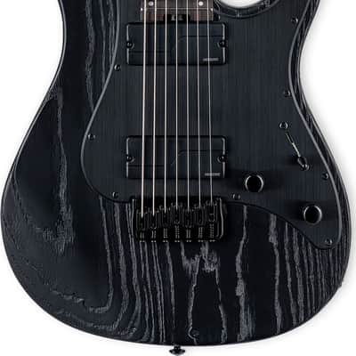 ESP LTD SN-1007HT 7-String Baritone Electric Guitar, Ebony Fingerboard, Black Blast image 2