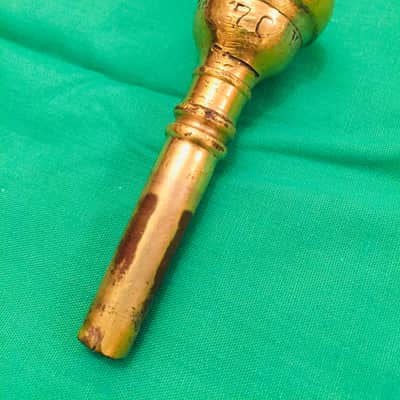 New York Bach-Old-style 1930's-Original Gold Plated Cornet Mouthpiece-7C-Nice! image 3