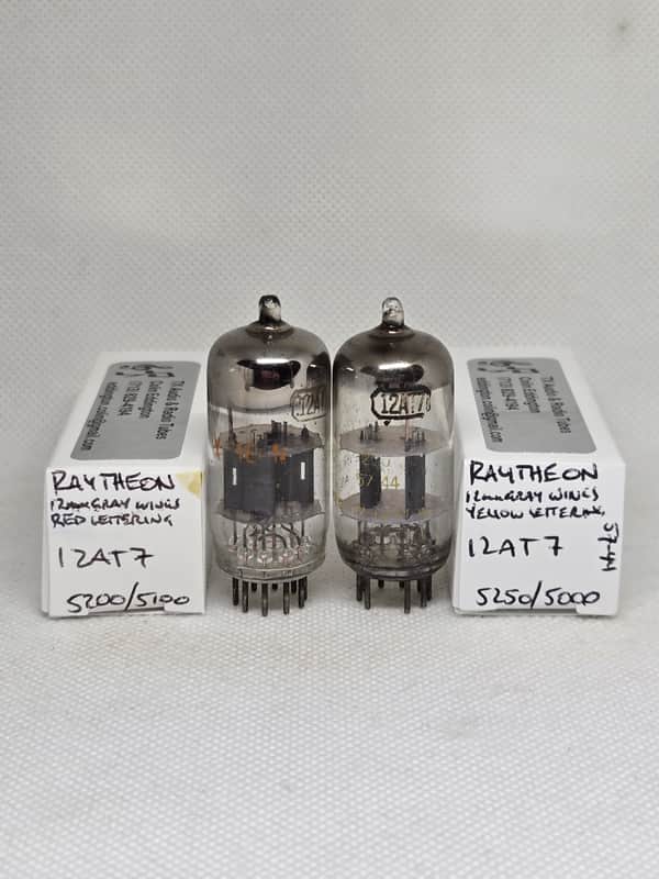 Raytheon 12AT7 Gray Plate Well Matched (4.7%) Pair NOS ECC81 image 1