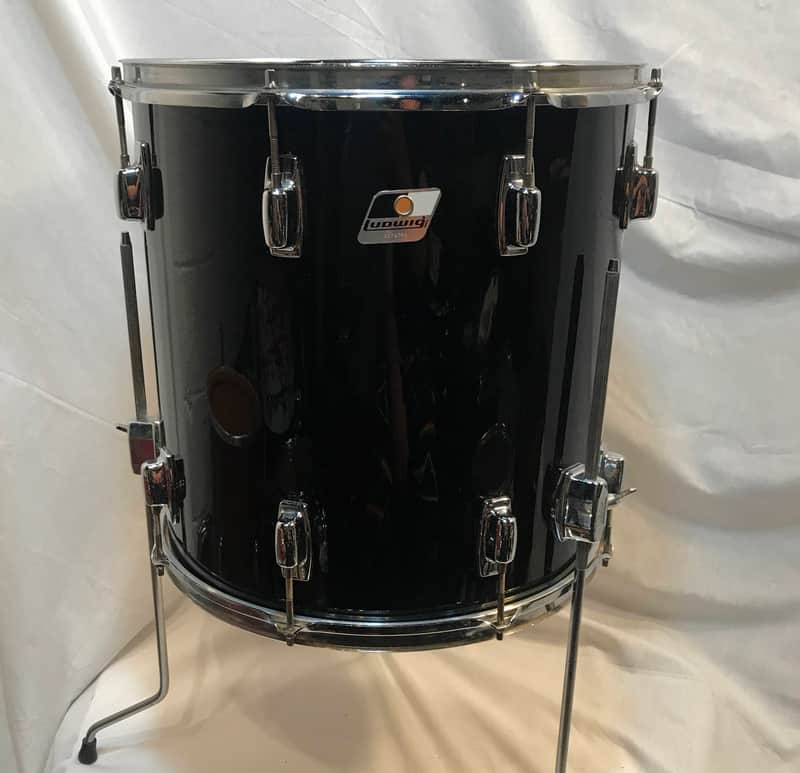 Ludwig Rocker  '88 16x16  Black Floor tom American Made w/legs image 1