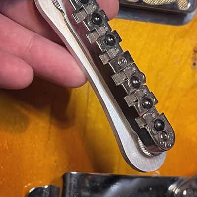 Waterslide Guitars Custom 'Bone Base' w/Vario Melita-Style Bridge For Flat Top Gretsch Etc Guitar image 4