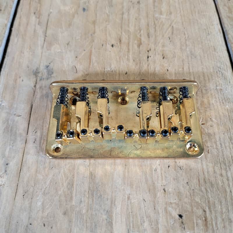 Unbranded Guitar Bridge 6 Saddles 1990s Top Loader Optek Fretlight Pro 200 - Gold image 1