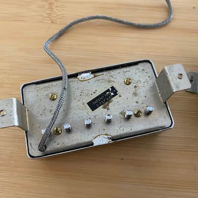 Gibson Vintage 1971 Chrome Embossed Logo Patent Number Sticker Pickup Set Les Paul ES 3351972 1973 1970's image 6