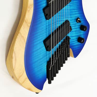 Agile 9 String Fan Fret Headless Guitar CHIRAL NIRVANA 92528 RL MOD SS Oceanburst Flame image 6