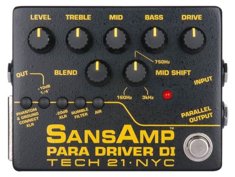 Tech 21 Sansamp Para Driver DI Preamp Pedal V2 100% Analog Circuitry Sweepable semi-parametric EQ image 1