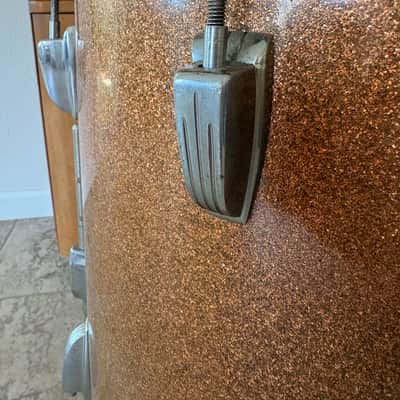 Vintage Ludwig Floor Tom 1966 - Champagne Sparkle 16 x 16 Keystone Badge image 5