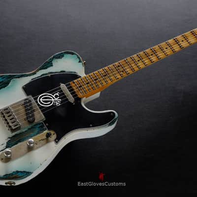 Fender Telecaster 50th Anniversary Olympic White over Blue Zebra Heavy Aged Relic (RARE) image 9