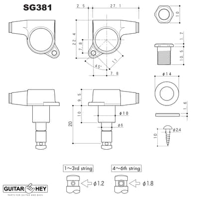 NEW Gotoh SG381-07 MG Magnum Locking 6 in line SET Right Handed - BLACK image 3
