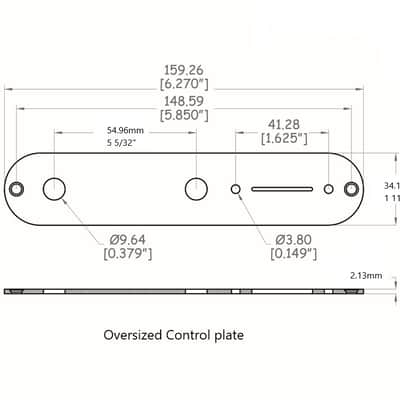 True Custom Shop® Oversized Chrome Control Plate for Fender Tele With Screws image 2