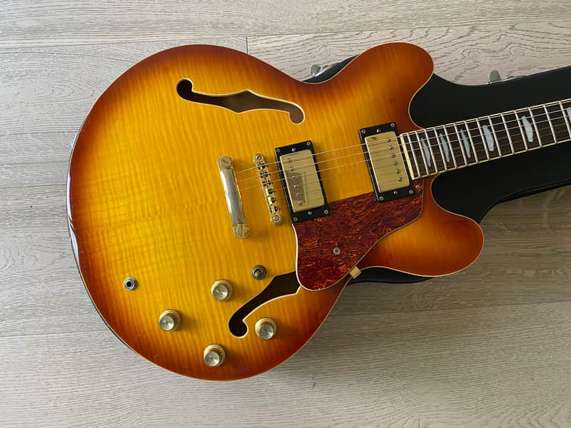 2002 Bacchus BSA-1200SB Sunburst ES-335 Vintage Custom Shop image 1