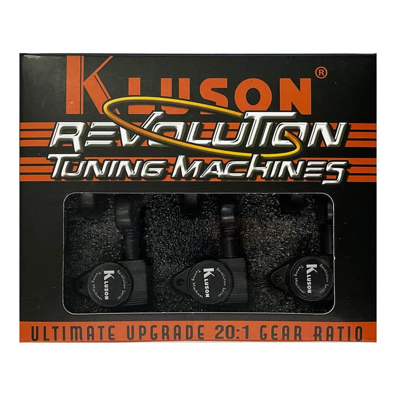 Kluson 3+3 Revolution Series E-Mount Tuners Black KRE-3-B image 1