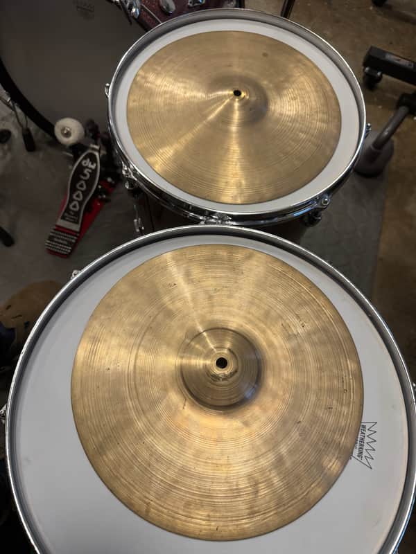 Zildjian 12" A. Zildjian Transition Stamp Hi-Hat Cymbals (Pair) 1946 - 1953 - Traditional image 1