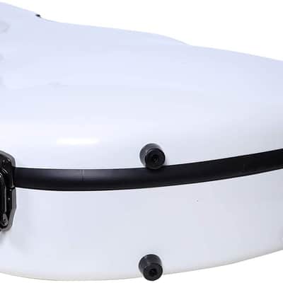 Crossrock Classical Guitar Hard Case Strong Lightweight Deluxe Fiberglass Hardshell in White image 6