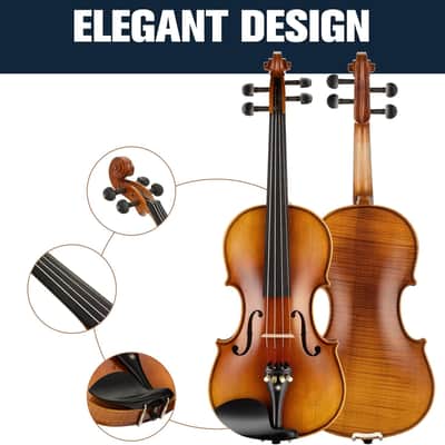Violin 4/4 Full Size Kit Hand Oil Rub Highly Flamed 1-Piece Back Solidwood Violin image 2