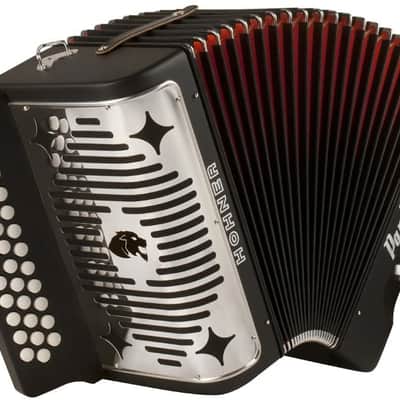 Hohner Panther G/C/F 3-Row Diatonic Accordion - Black