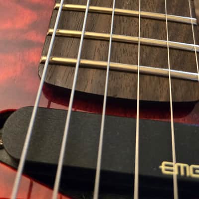 Warmoth Modern Tele Late 2010s - Deep Red Clear Gloss finish with Black Burst edges and black back. image 11