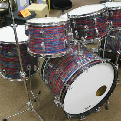 *Vintage* 1968 Ludwig Psychedelic Red Double Bass Drum Set image 3