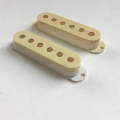 2 Vintage 1980s Fender Japan MIJ Strat Pickup Covers Stratocaster Relic #31276 image 9