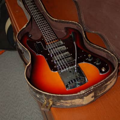 Conrad 4 Pickup Baritone Pro Setup Original Case 1966 Sunburst image 9