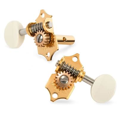 Waverly Guitar Tuners with Ivoroid Knobs for Slotted Pegheads, Gold, 3L/3R image 2