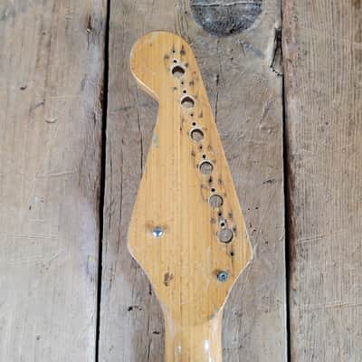 Teisco Neck 1960s with Logo, String Tree, Neck Plate and Screws - Natural image 9