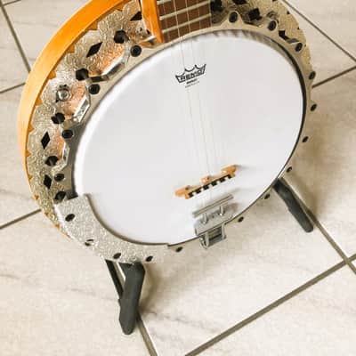 Framus 5 string banjo, long neck, Texan model 1973 - brown image 4