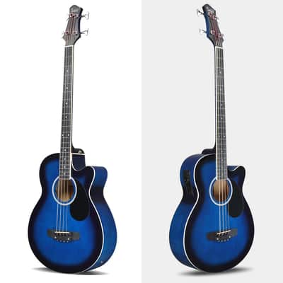 Acoustic Electric Bass Guitar with Cutaway | GMB101 4-String, Bag Included image 5