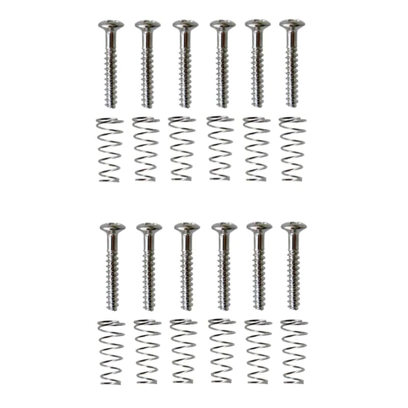 12 Sets Single Coil Pickups Mounting Screw And Adjusting Spring Kit 20X3Mm Mount Springs Screws For Fender Stratocaster Pickups Tele St Strat Pickup Bass Guitar Neck/Middle/Bridge Humbucker image 1