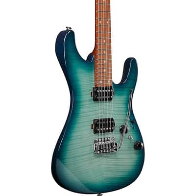 Mint Ibanez AZ24S1F Standard Electric Guitar - Transparent Turquoise Burst image 4