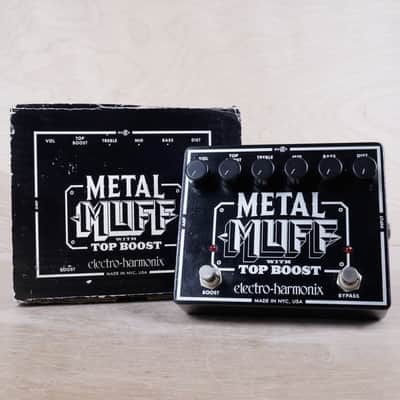 Electro-Harmonix Metal Muff Distortion with Top Boost Black Made in USA w/ Box, Paperwork image 1