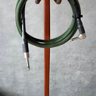 Rattlesnake 10' Standard Instrument Cable (Straight to Right Angle, Radar Olive) image 2