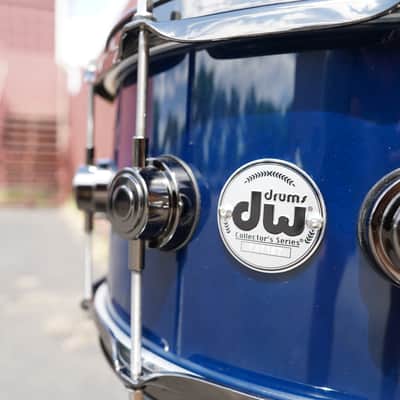 DW USA Collectors Series Maple/Mahogany Shell 6.5x14'' Snare Drum - Deep Royal Blue Lacquer image 4
