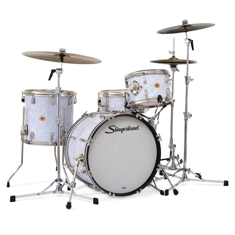 Slingerland Radio King 4pc Drum Set 20/12/14/14 White Marine Pearl image 1