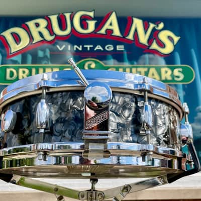 1960s Gretsch 4x14 Progressive Jazz X4175 Snare Drum Black Diamond Pearl image 4