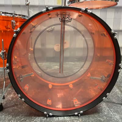 1974 Vintage Ludwig Vistalite 3-Piece Drum Set, Orange image 17