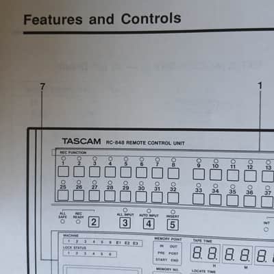 Owner's Manual for TASCAM RC-848 Remote Control Unit TEAC  1990 image 6