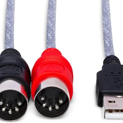 Hosa USM-422-Midi 6 Foot Tracklink MIDI to USB Interface, MIDI I/O to USB image 2