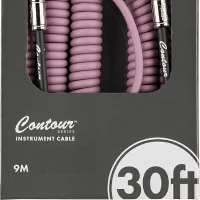 Fender Contour Series Guitar/Instrument Coiled Cable, 30' ft, Burgundy Mist