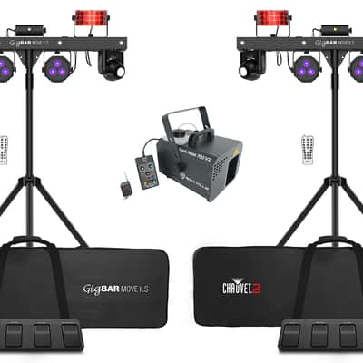 (2) Chauvet DJ GIGBAR MOVE ILS Moving Head/Derby/Wash/Laser/Strobe Lights+Hazer image 1