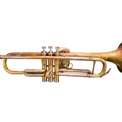 SVintage Soviet Bb Trumpet “Pompovaya Truba” No. 3461 — Moscow Musical Instrument Factory — 1970s — Brass & Silver Finish with Original Velvet Case image 2