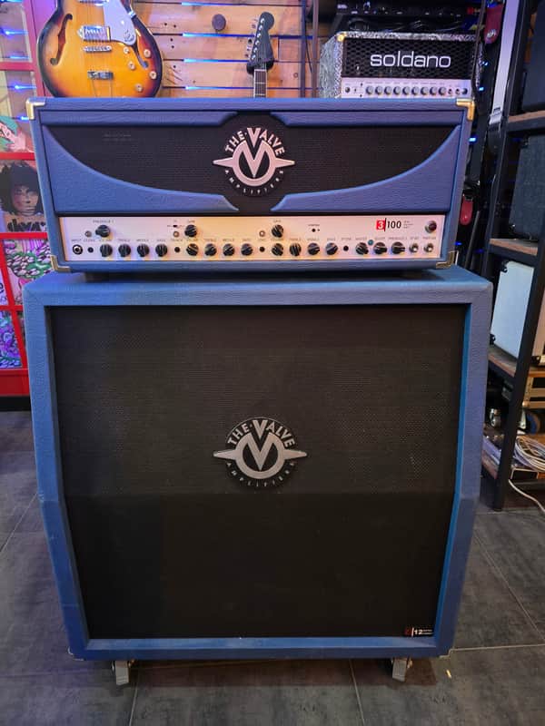 The Valve THE VALVE AMP 100W Head + Matching 4x12 Cab (3-Channel, MIDI, EL34) — Hand-Wired Italian Boutique 20 - Dark Blue image 1