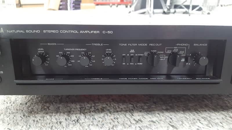 Yamaha C-50 Stereo Pre Amp w/ Manual Black | Reverb