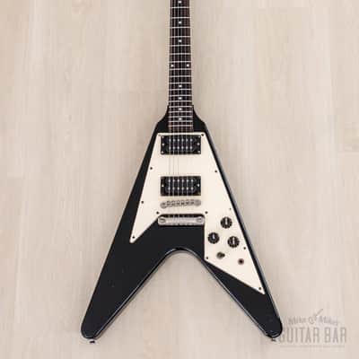1990 Greco FV-650 Flying V Vintage Guitar Black, Japan Fujigen image 2