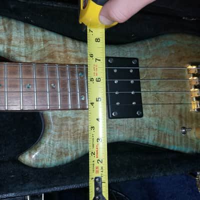 Handmade Lefty Short Scale / Piccolo Bass  2000s Sickly Green image 11