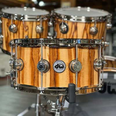 DW Collectors Cherry/Mahogany 6pc Drum Set Exotic Chechen w/Nickel Hw image 5