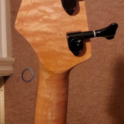 Flamed roasted satin 4 string bass neck image 3
