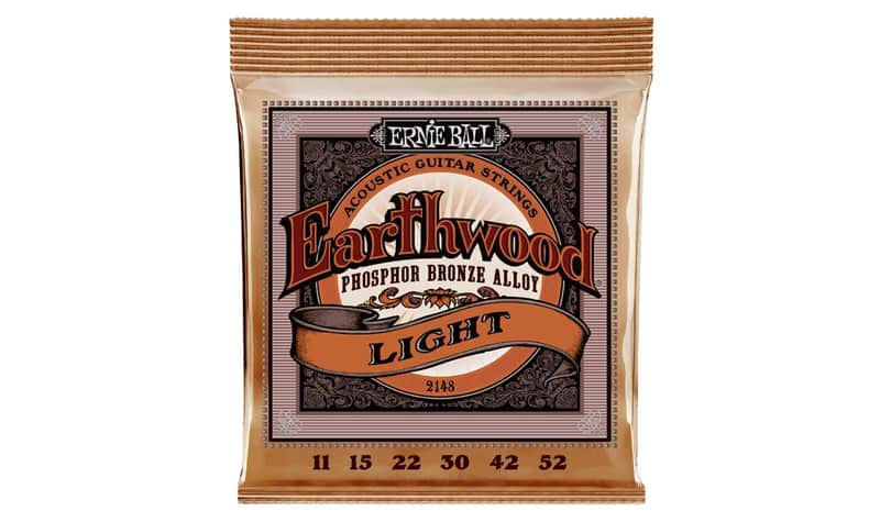 Earthwood Light Phosphor Bronze Acoustic Guitar String Set 11-52 Gauge 92-Cu+7.7-Zn+0.3-P Wnd-Wire Wrap Over High-C Steel Hex-Core imagen 1